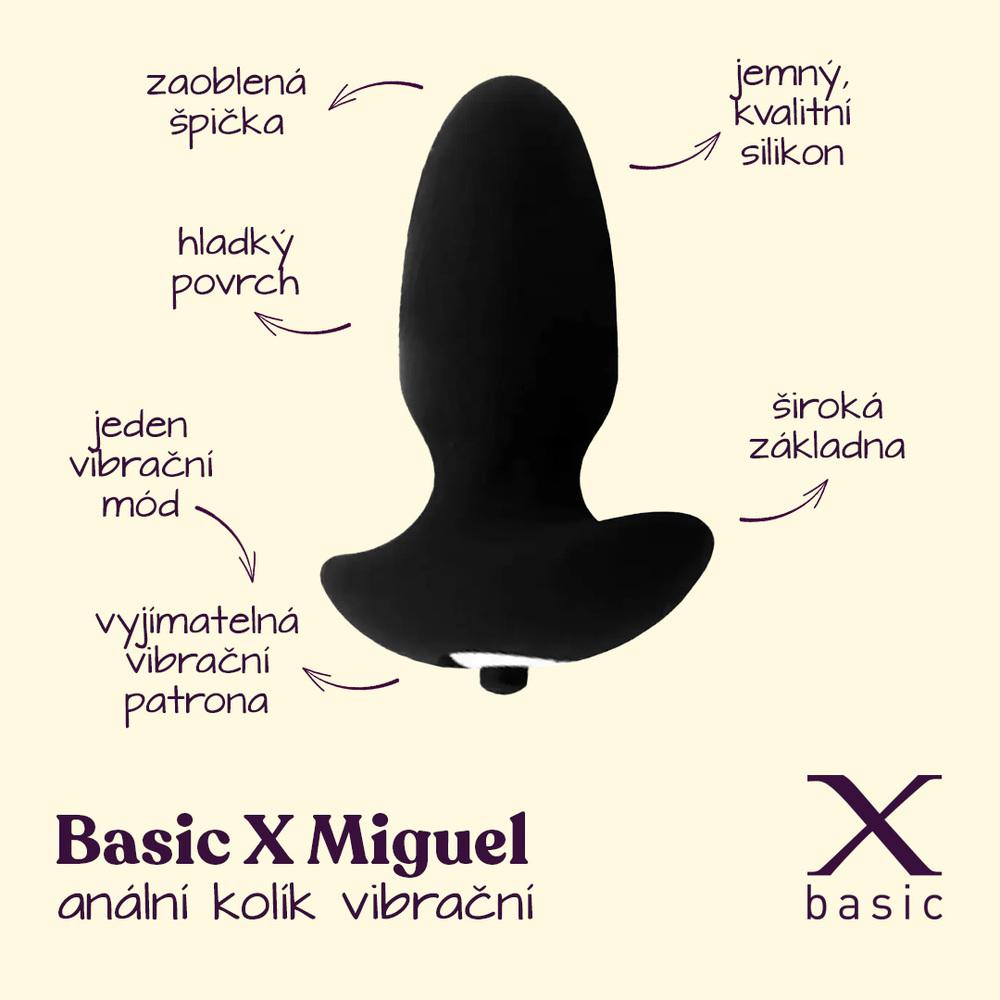 BASIC X  Miguel Anální kolík vibrační černý - Image 2