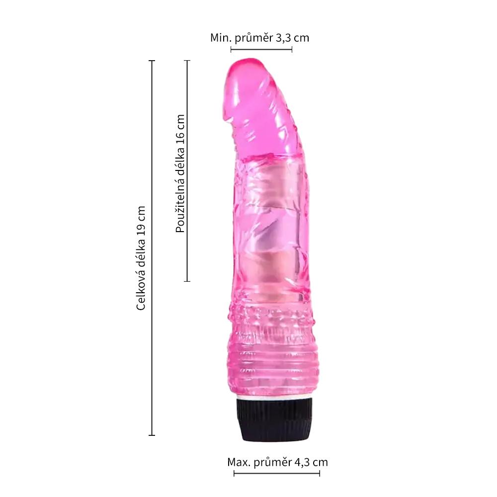 BASIC X José realistický gelový vibrátor růžový - Obrázek 3