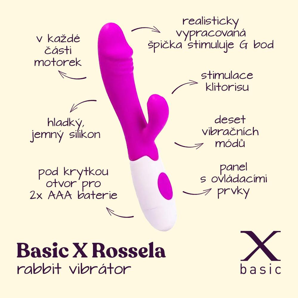 BASIC X Rossela Rabbit multifunkční vibrátor růžový - Image 2