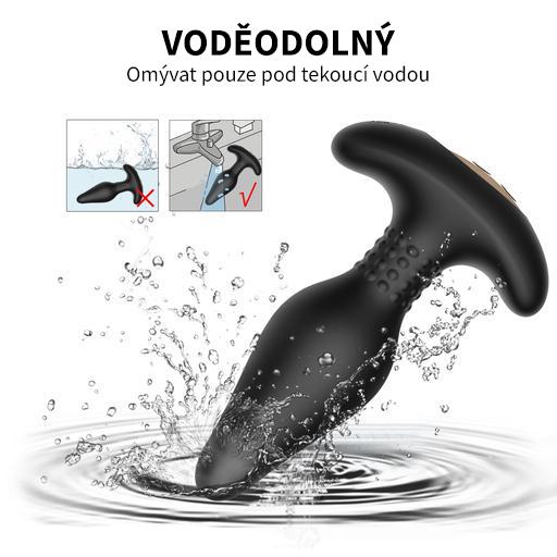 BOOM Carl vibrační anální kolík na dálkové ovládání černý