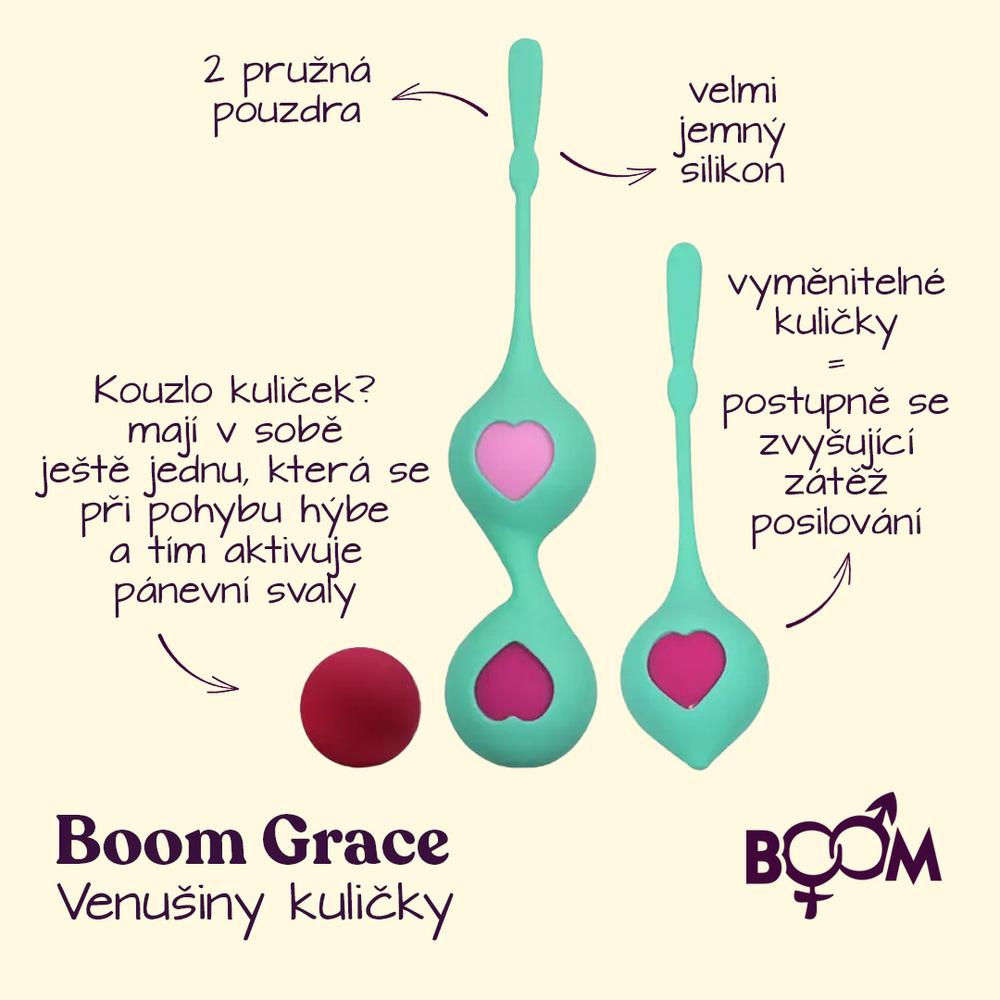 BOOM Grace Venušiny kuličky srdíčko zelené - Image 2