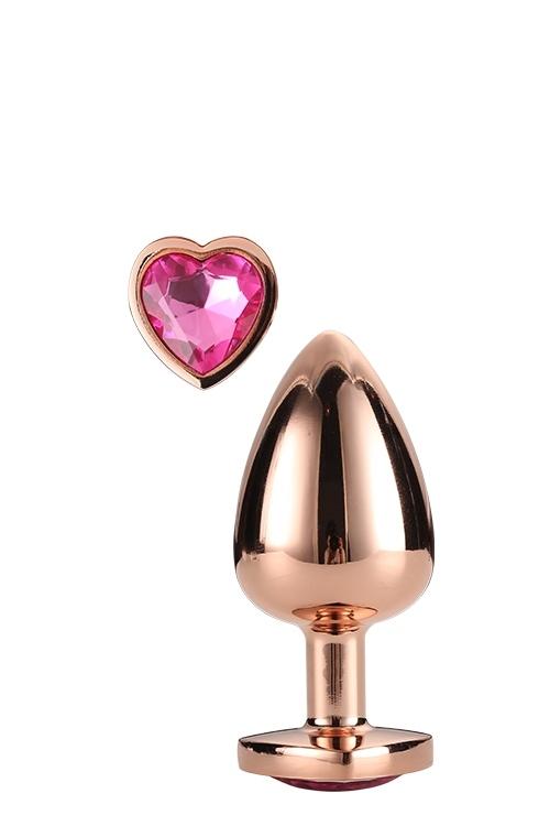 Gleaming Love anální kolík rosegold růžové srdce M - Image 2