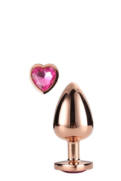Gleaming Love anální kolík rosegold růžové srdce S - Image 2