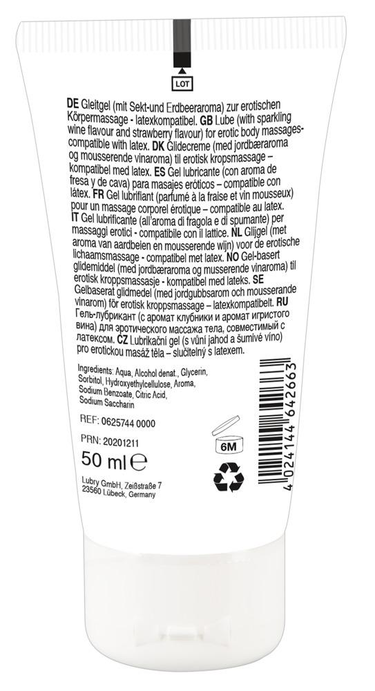 Lick it! Lubrikační a masážní gel Jahoda a šumivé víno 50 ml - Image 2