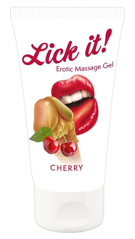Lick it! Lubrikační a masážní gel Třešeň 50 ml