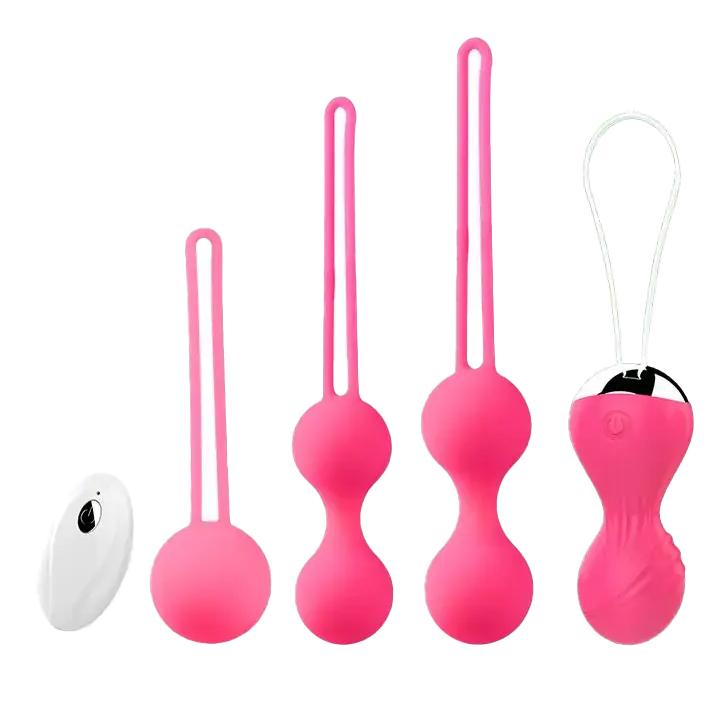 BASIC X Andrea venušiny kuličky a vibrační vajíčko set 4 v 1 růžové