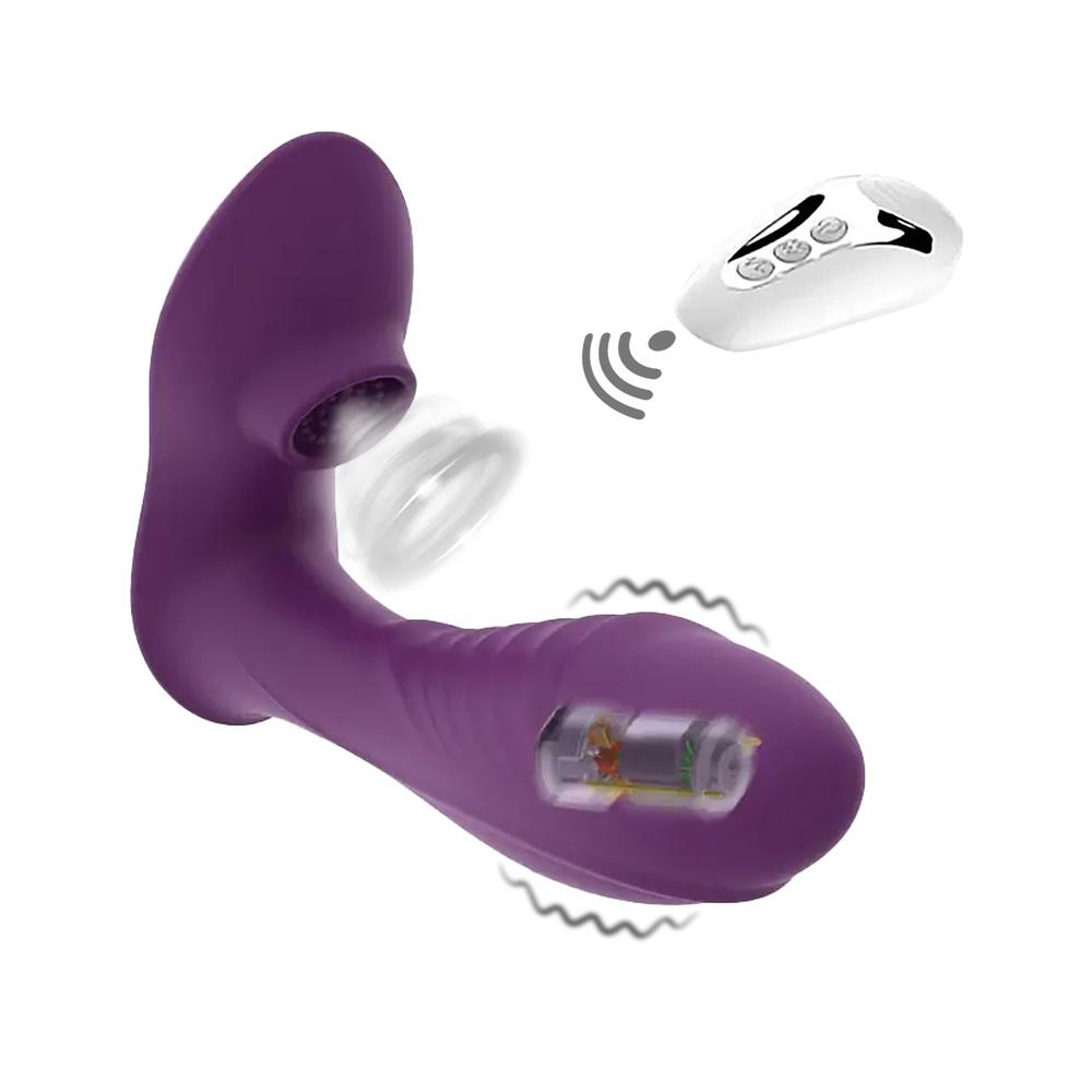 Levně BASIC X Bono vibrátor s tlakovým stimulátorem na klitoris fialový
