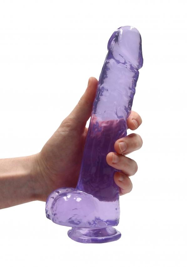 Realrock gelové dildo s přísavkou 24 cm fialové