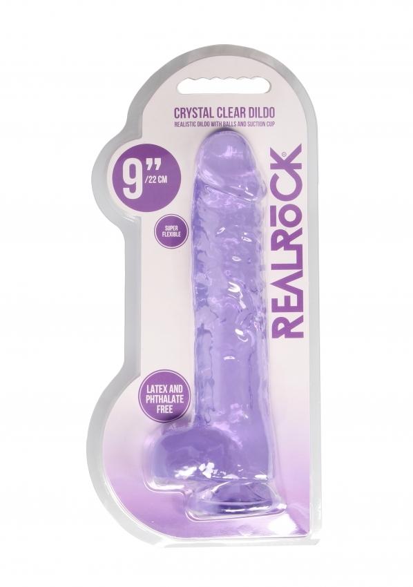 Realrock gelové dildo s přísavkou 24 cm fialové