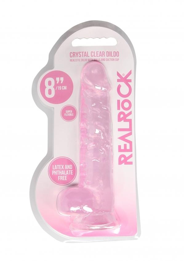 Realrock gelové dildo s přísavkou 21,5 cm růžové - Image 4