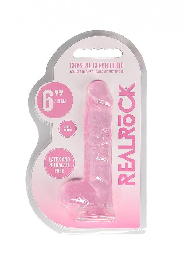 Realrock gelové dildo s přísavkou 16 cm růžové - Image 4