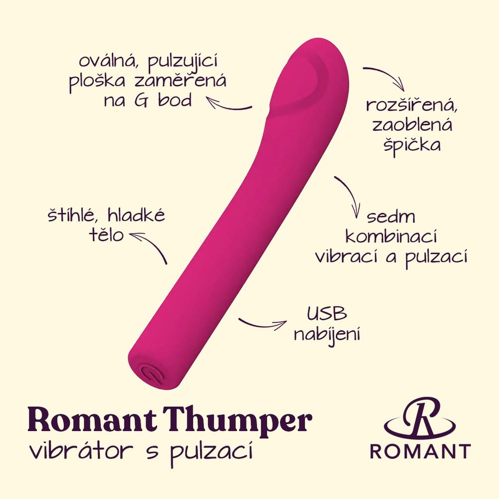 Romant  Thumper vibrátor  na G-bod s pulzací růžový - Image 2