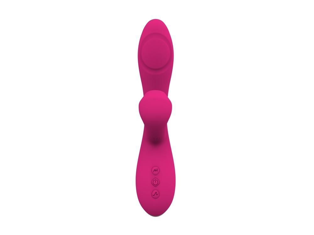 Romant Flap vibrátor rabbit s poklepem a tlakovým stimulátorem na klitoris růžový - Image 7