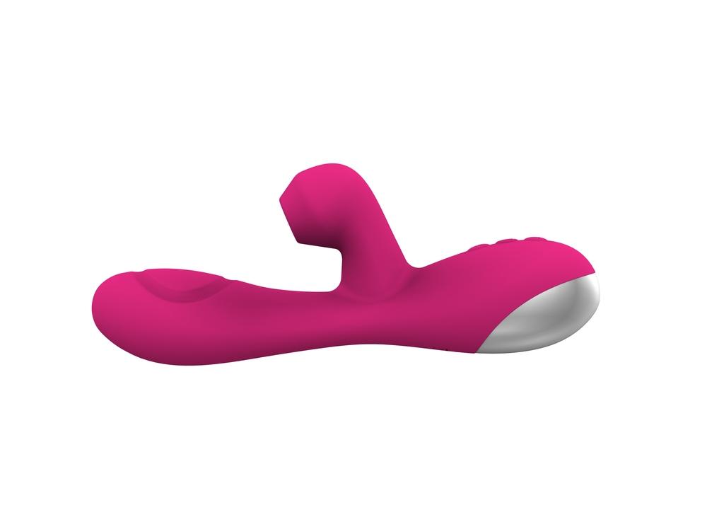 Romant Flap vibrátor rabbit s poklepem a tlakovým stimulátorem na klitoris růžový