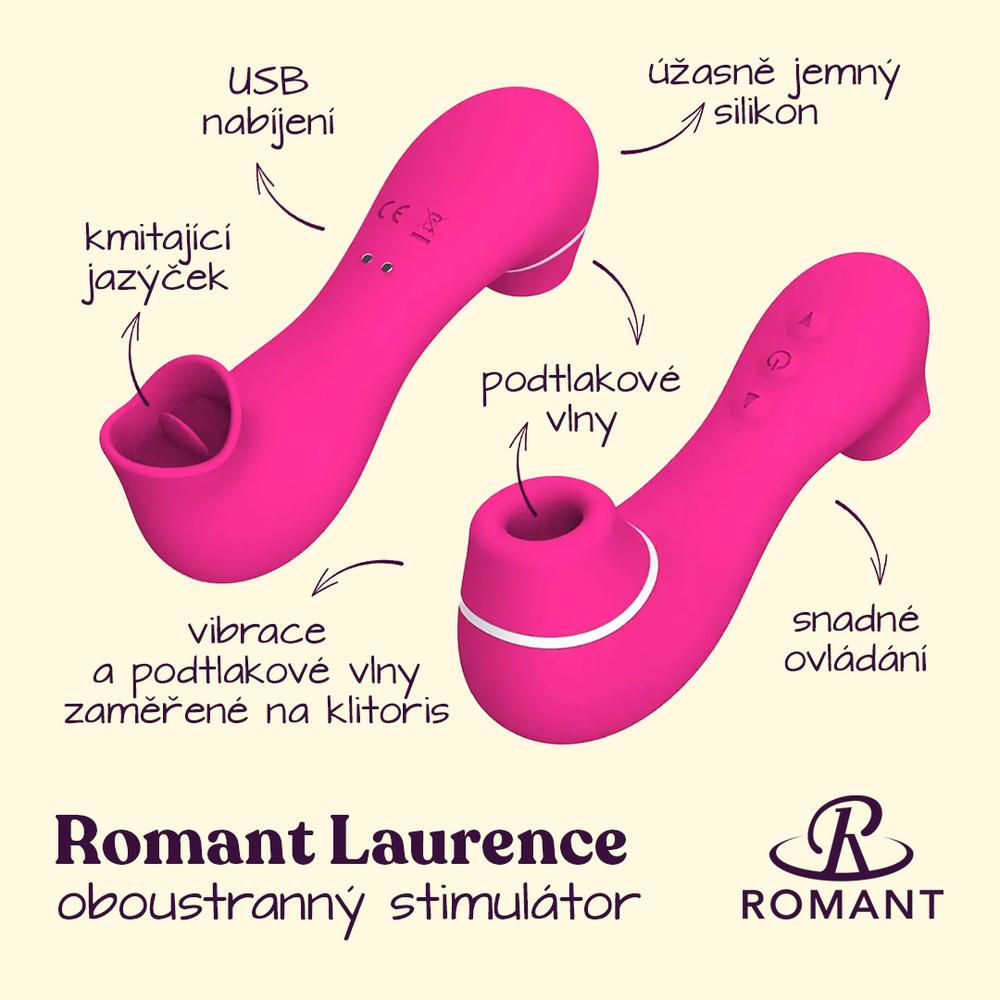 Romant Laurence oboustranný Suction stimulátor klitorisu - Image 2