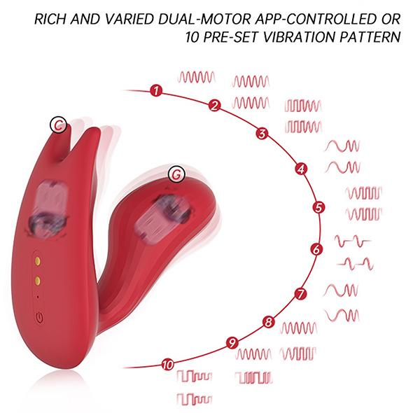 Magic Motion Umi Duální vibrátor s ovládáním přes aplikaci - červený - Image 4