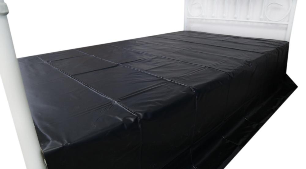 BASIC X Lakované ložní prádlo - PVC prostěradlo černé - Image 4