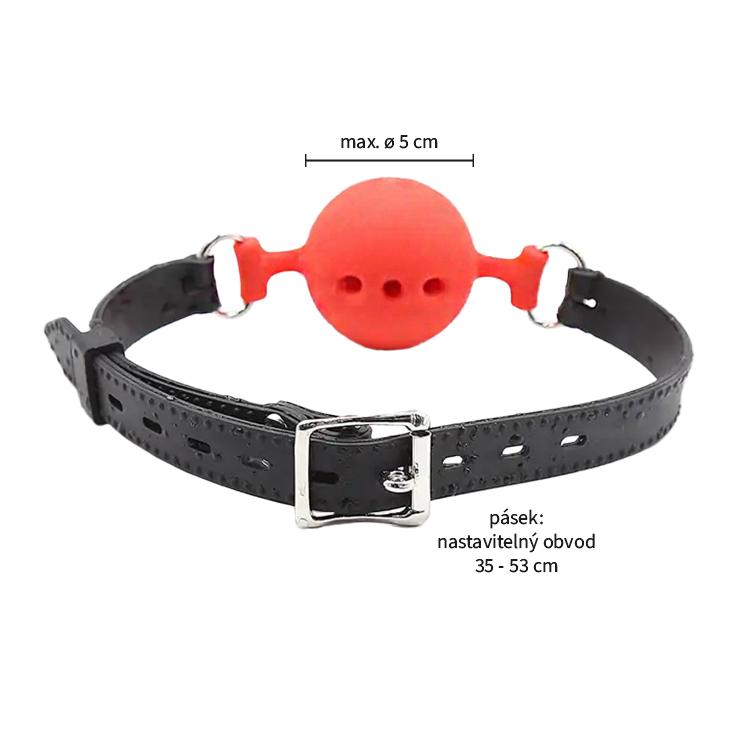 BASIC X Silikonový roubík prodyšný – červený