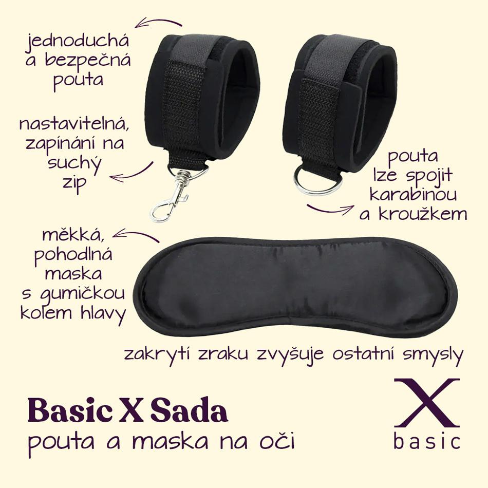 BASIC X sada erotická pouta a maska na oči - Obrázek 2