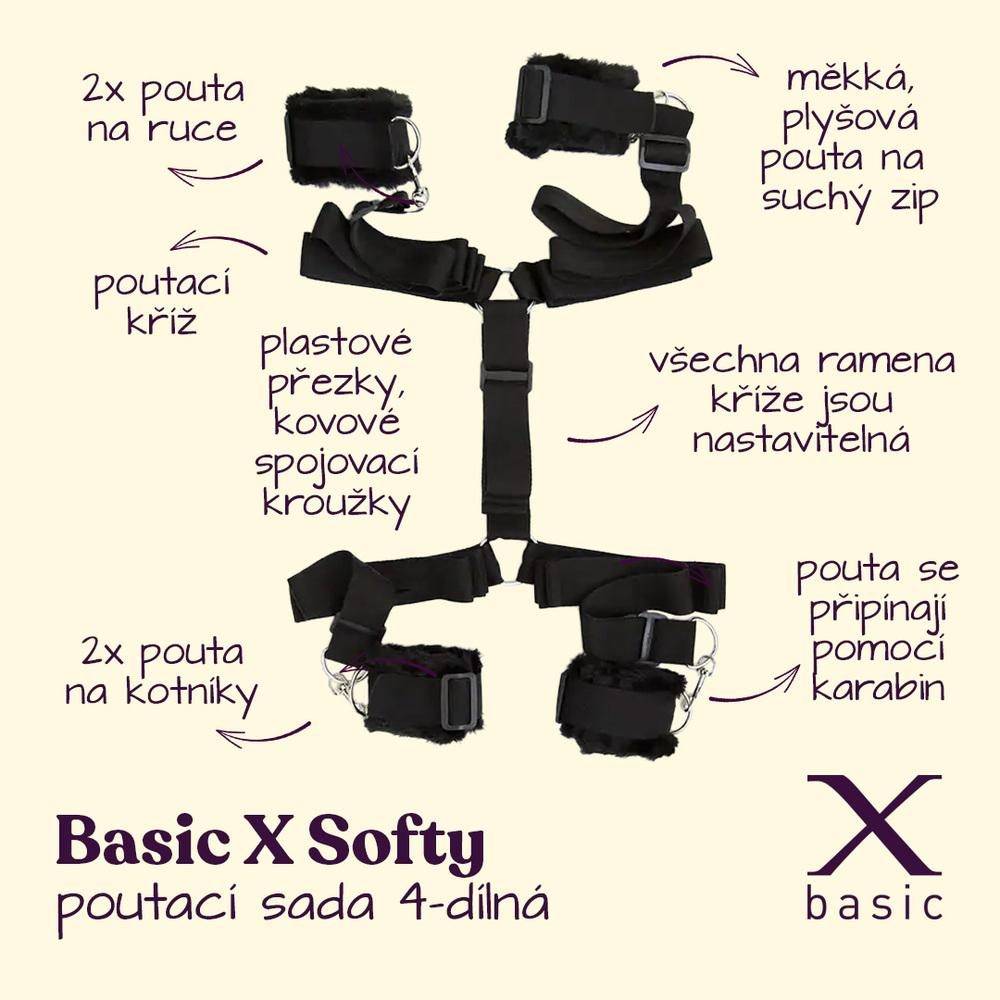 BASIC X Softy  - základní poutací bondage sada 4-dílná - Obrázek 2