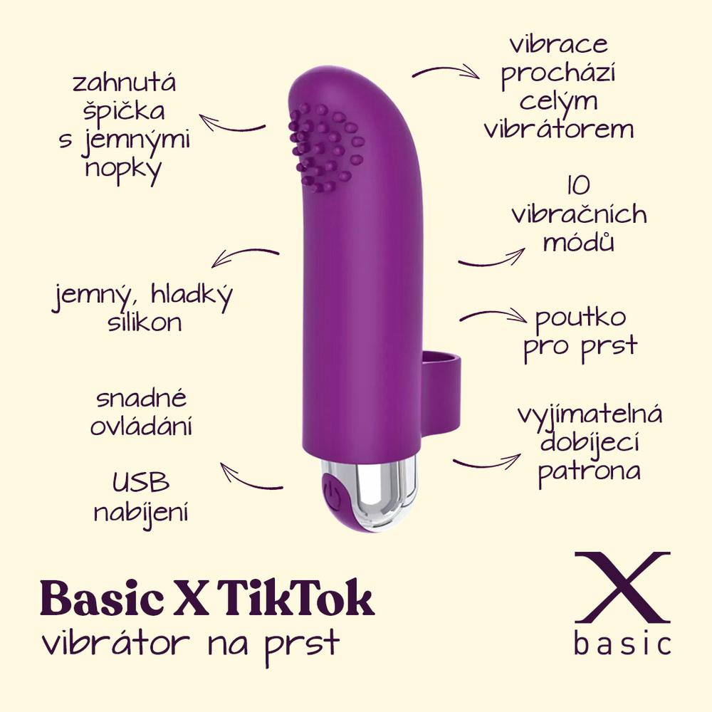 BASIC X TikTok – dobíjecí vibrátor na prst