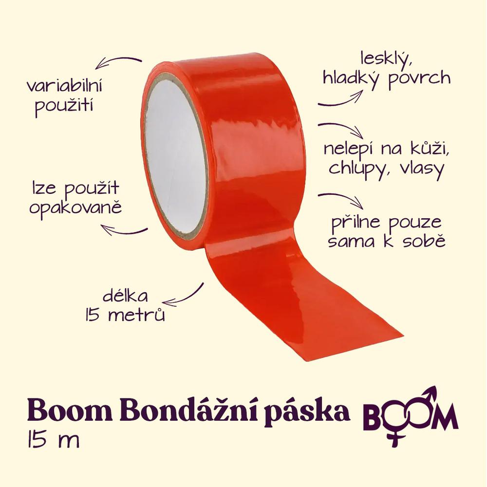 BOOM Bondážní páska 15 m  - červená - Image 2