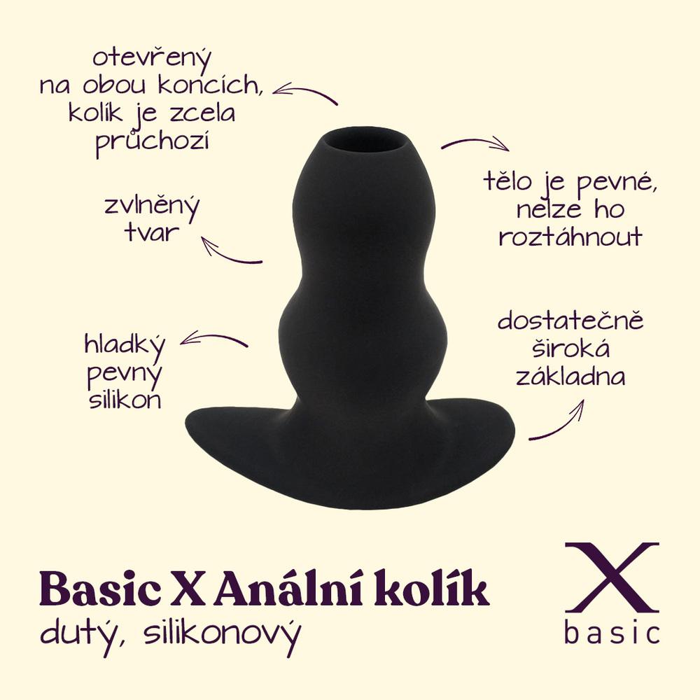 BASIC X Dutý silikonový anální kolík S - tunel - Obrázek 2