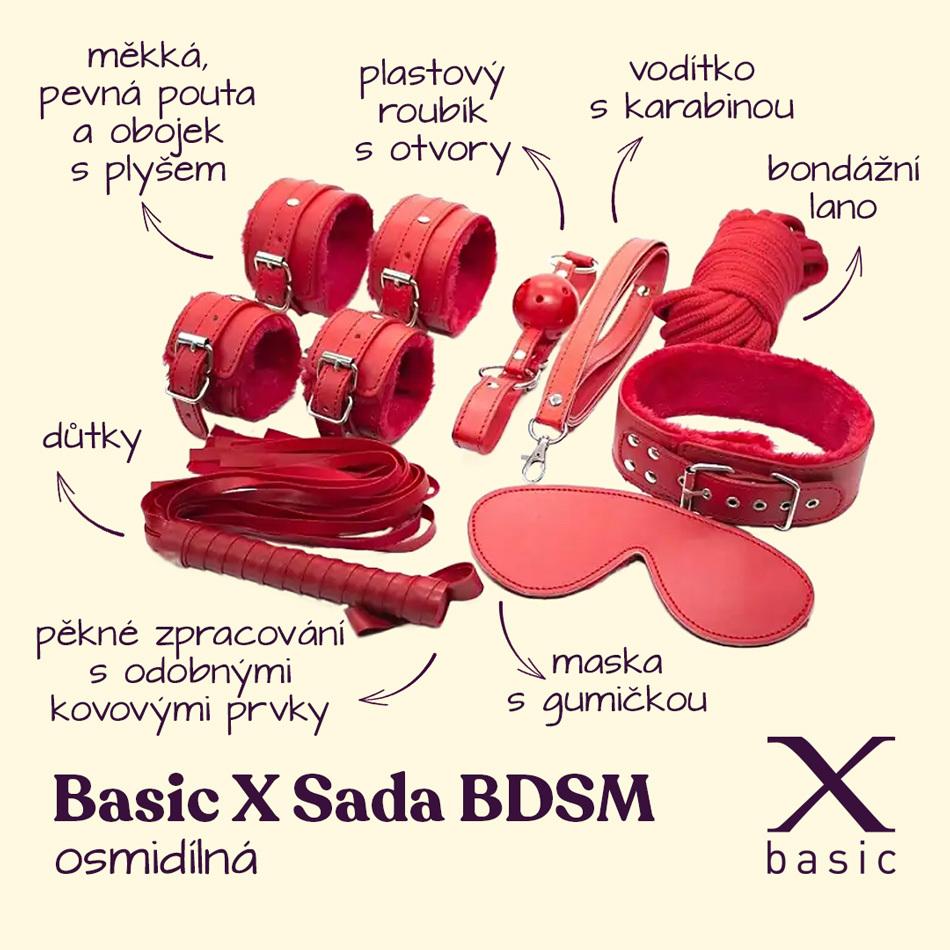BASIC X Osmidílná BDSM sada červená - Image 2