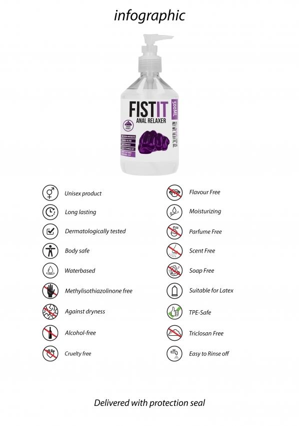 Fist-it Anal Relaxer anální lubrikační gel s pumpičkou 500 ml - Image 3