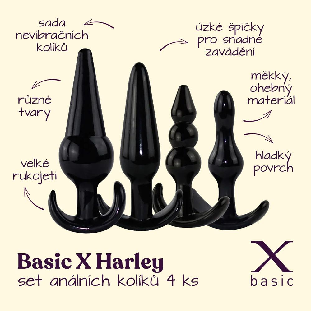 BASIC X Harley set análních kolíků 4 ks černé - Image 2