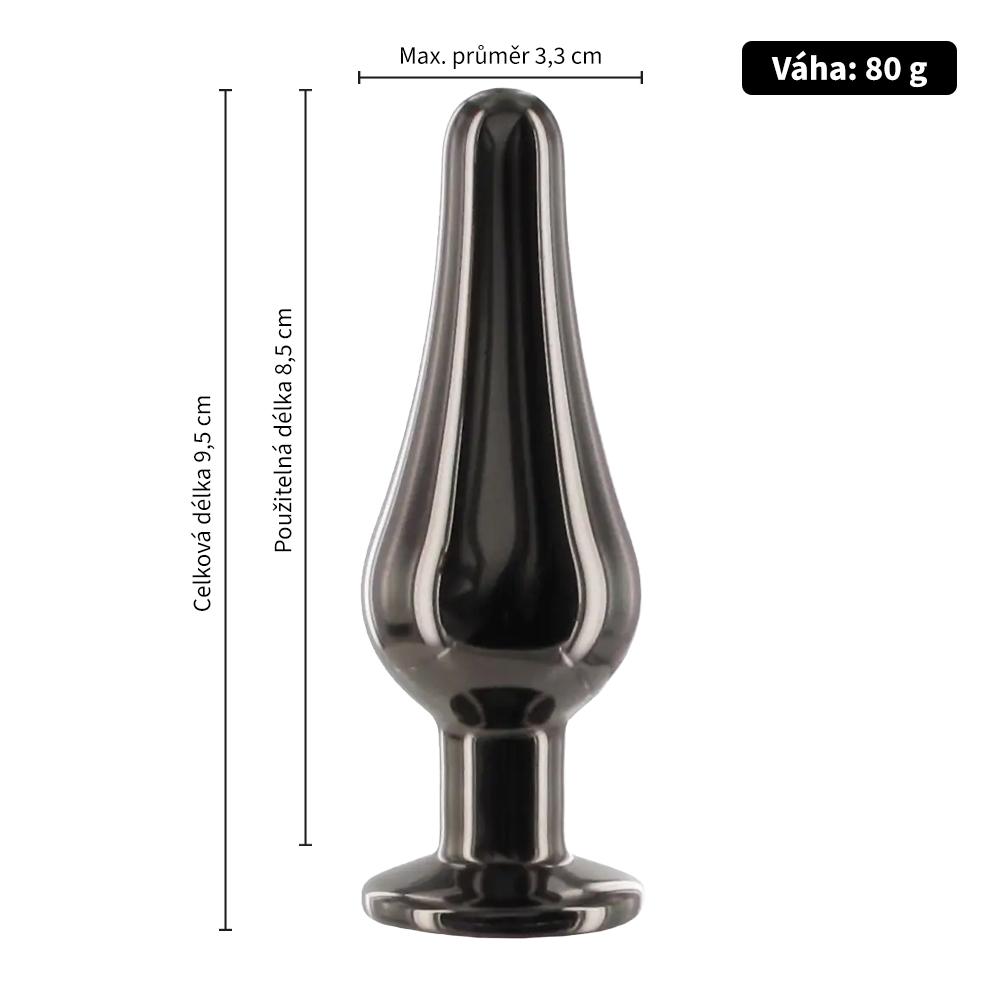 BASIC X Dante kovový anální kolík s kamínkem růžový vel. S - Image 3