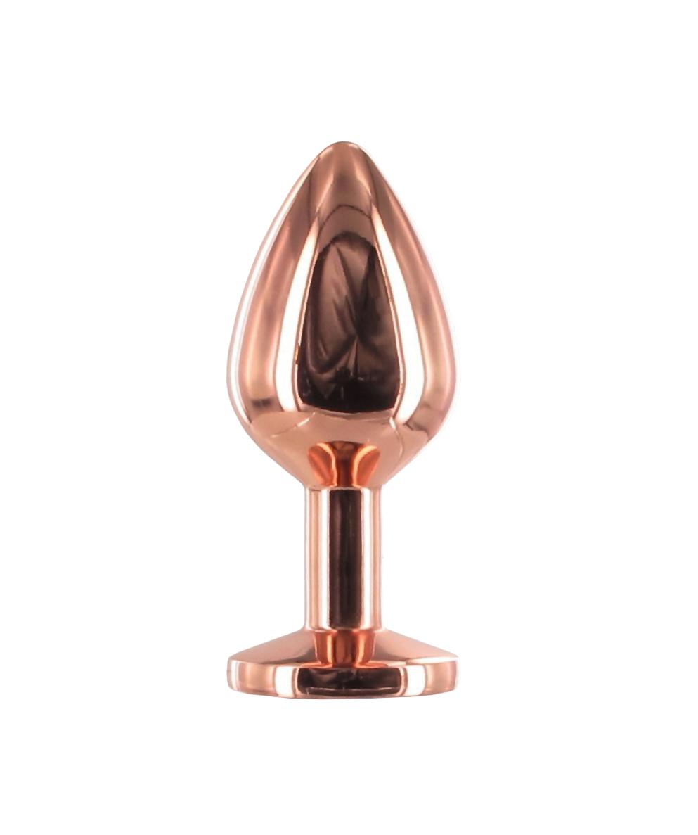 BASIC X Rosegold kovový anální kolík s kamínkem růžový vel. M - Image 4