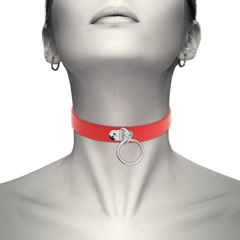 COQUETTE HAND CRAFTED CHOKER fetish ring red