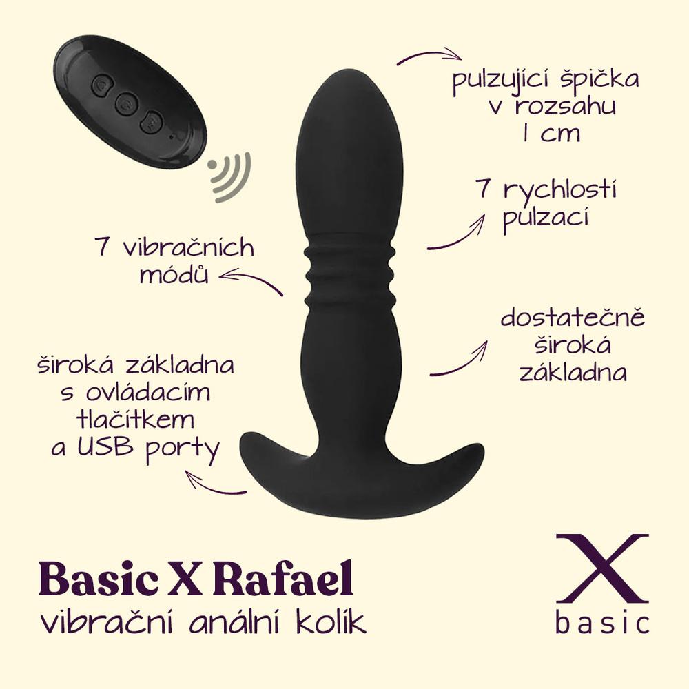 BASIC X Rafael vibrační anální kolík na dálkové ovládání černý - Image 2