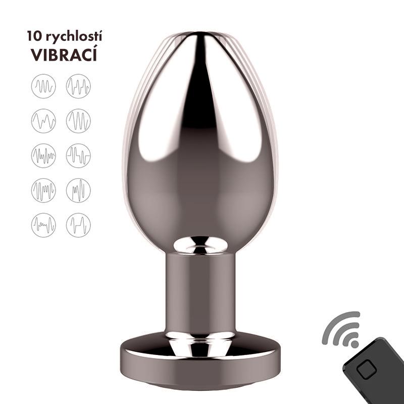 BASIC X Nick vibrační kovový anální kolík na dálkové ovládání