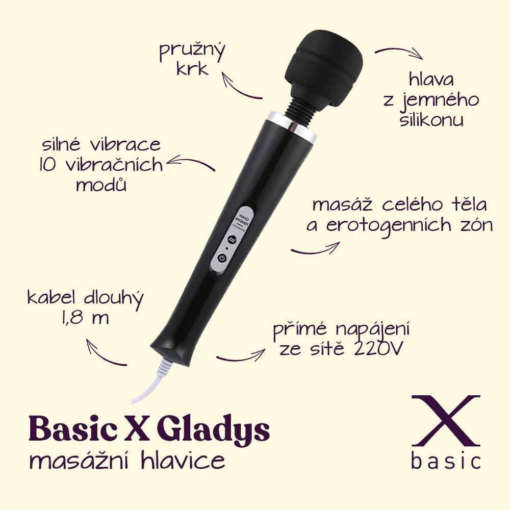 BASIC X Gladys masážní hlavice černá - Image 2