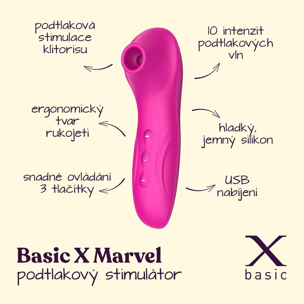 BASIC X Marvel podtlakový stimulátor růžový - Image 2