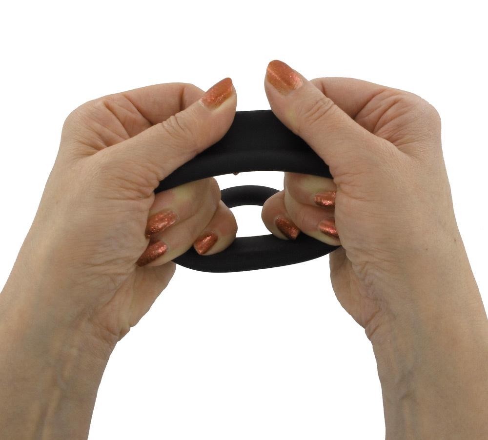 BASIC X Titus erekční kroužek s návlekem na varlata M černý - Obrázek 6