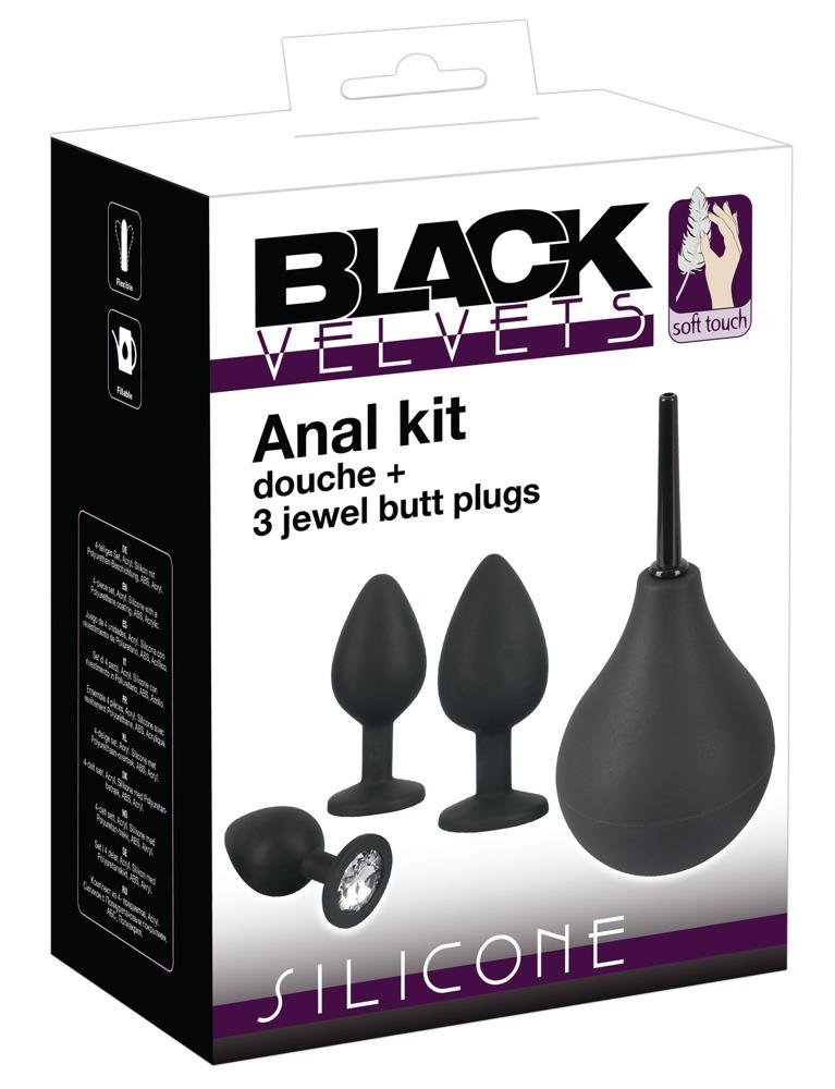 Black Velvets Set 3 análních kolíků a sprchy