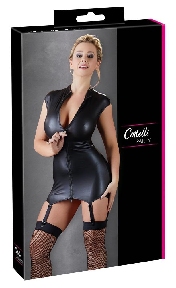 Cottelli Party Dress Šaty se zipem a podvazky - černé: S - Image 6