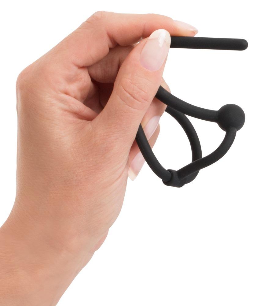 PenisPlug Piss play Dutý dilatátor s kroužkem