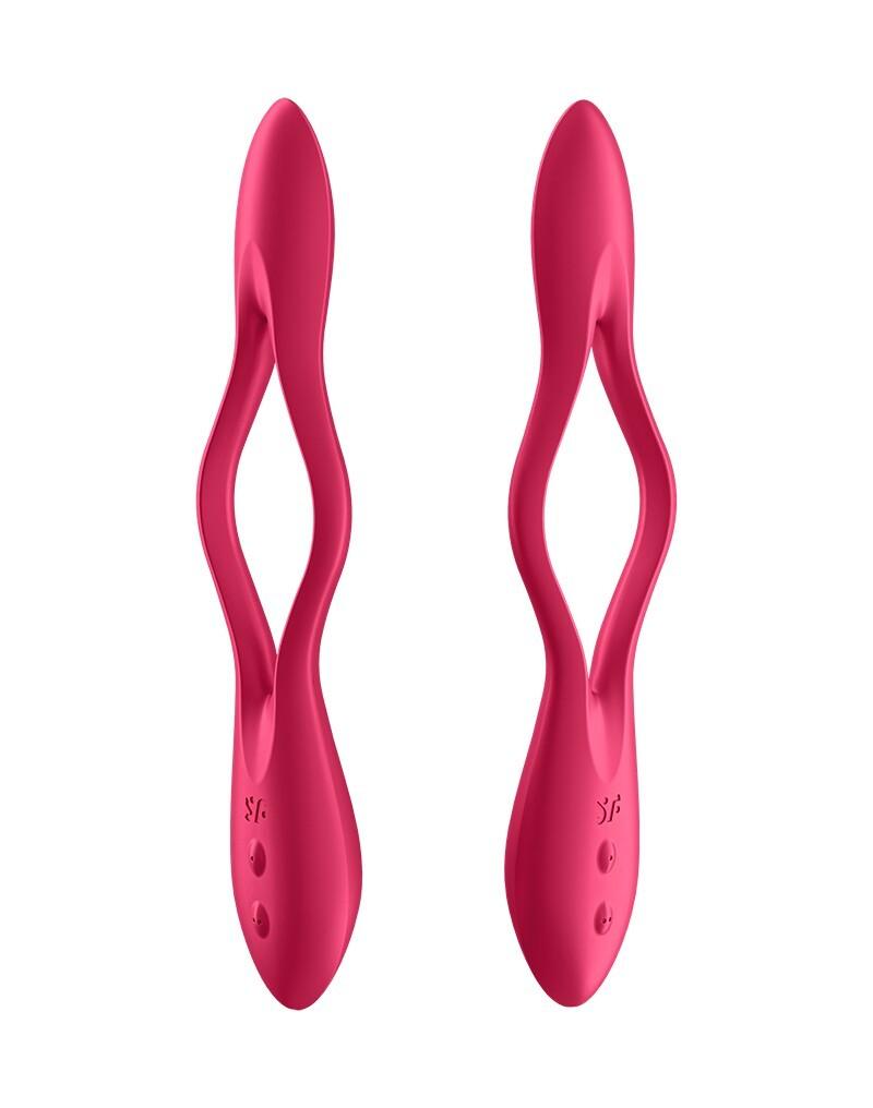 Satisfyer Elastic game Multifunkční párový vibrátor – červený