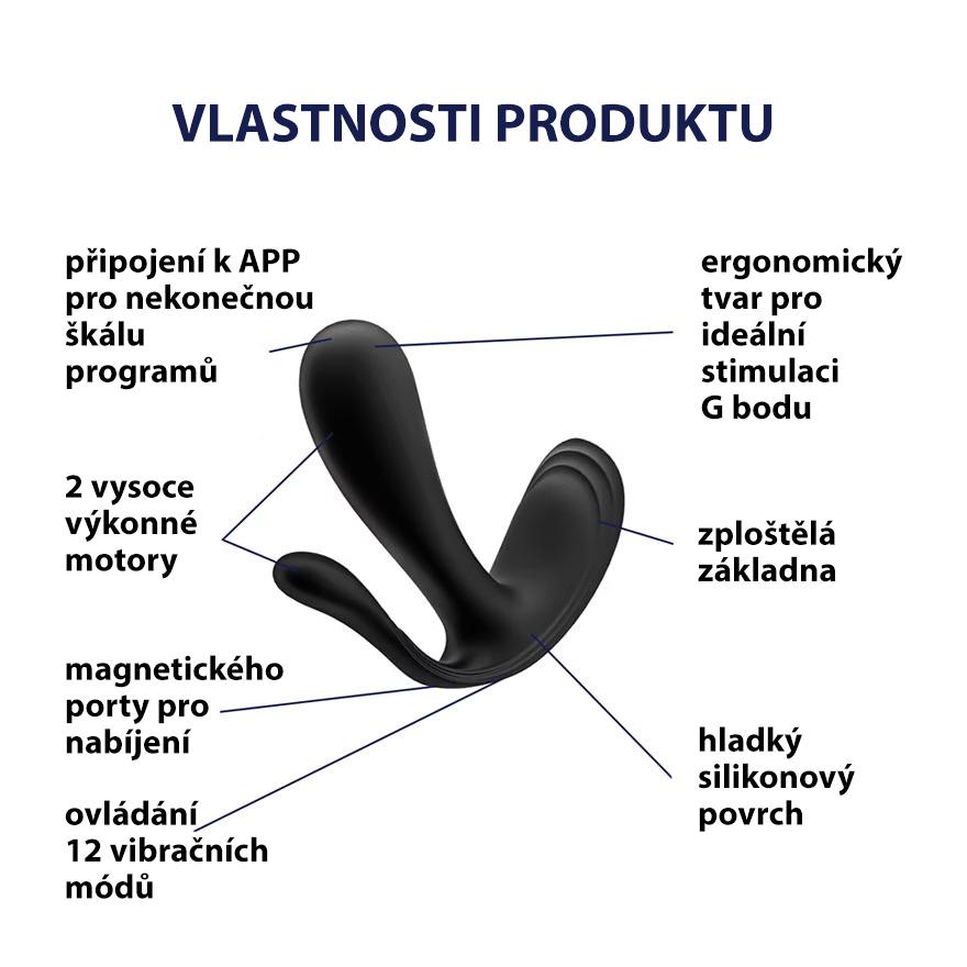 Satisfyer Top secret+ Vibrátor do kalhotek s anální stimulací - černý (obrázek 3)