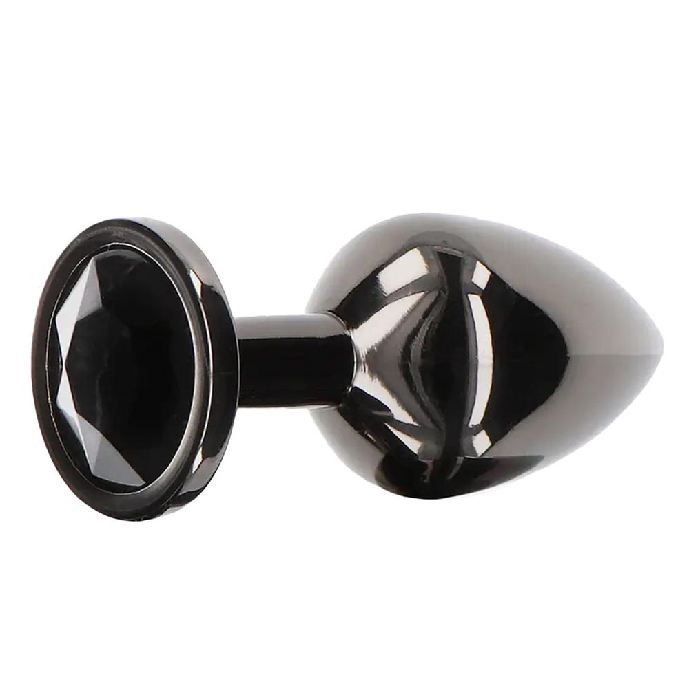 Taboom Anální kolík s kamínkem S - černý