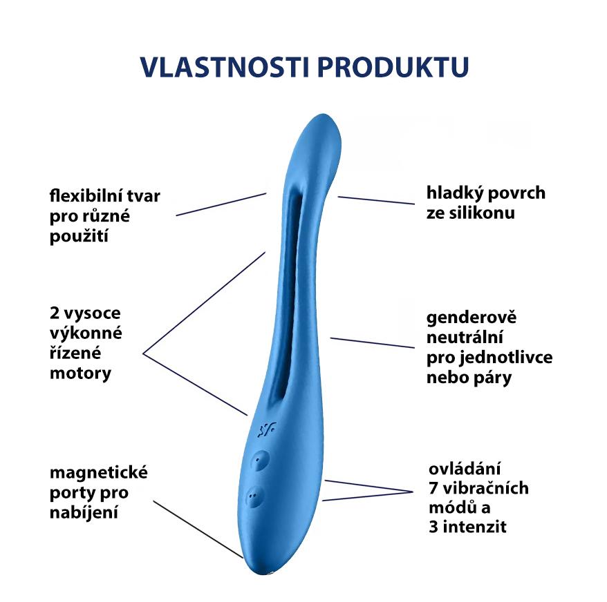 Satisfyer Elastic game Multifunkční párový vibrátor - modrý - Obrázek 6