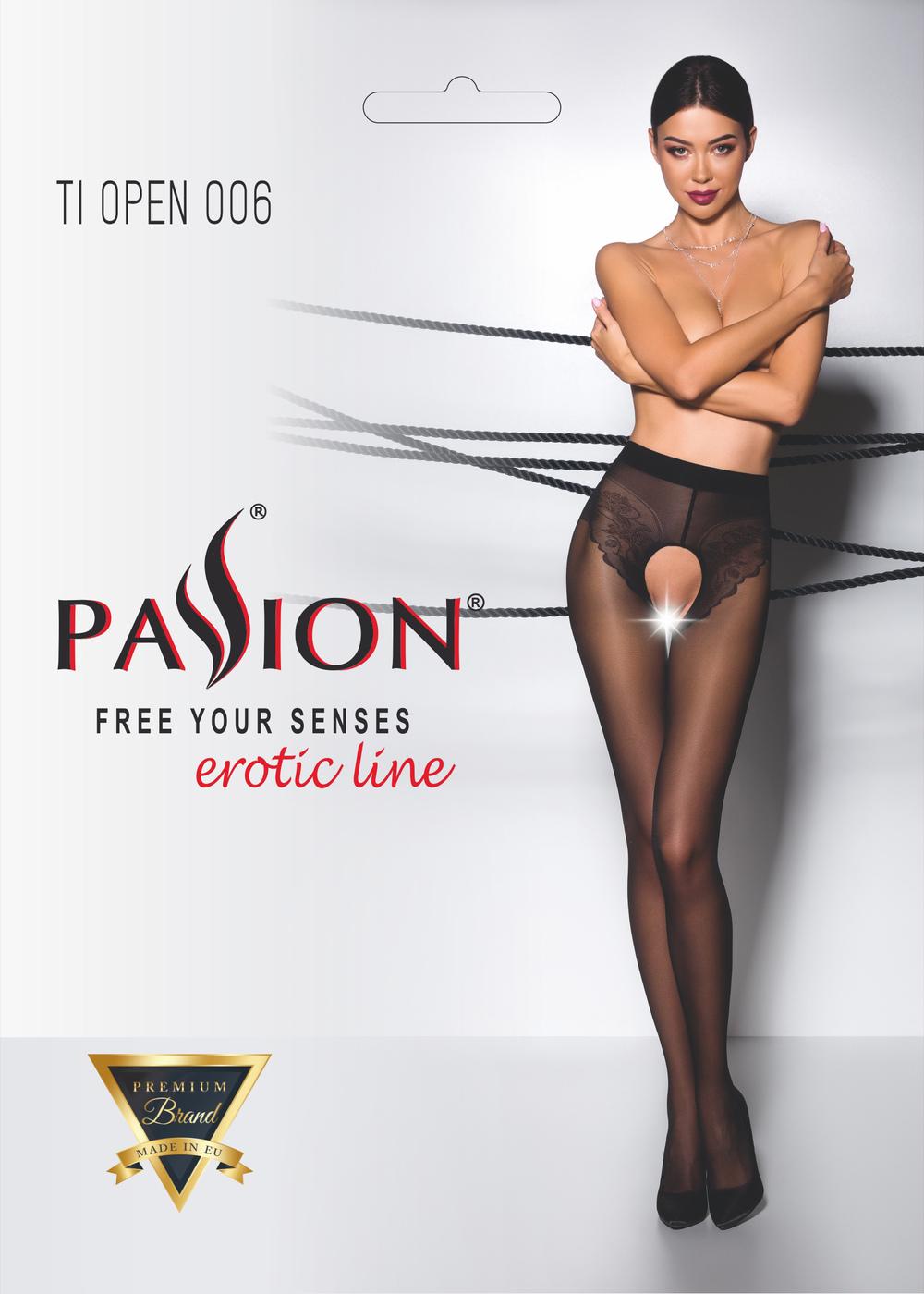 Passion TIOPEN punčochy 006 černé (30 den): 1/2 = XS/S - Image 2
