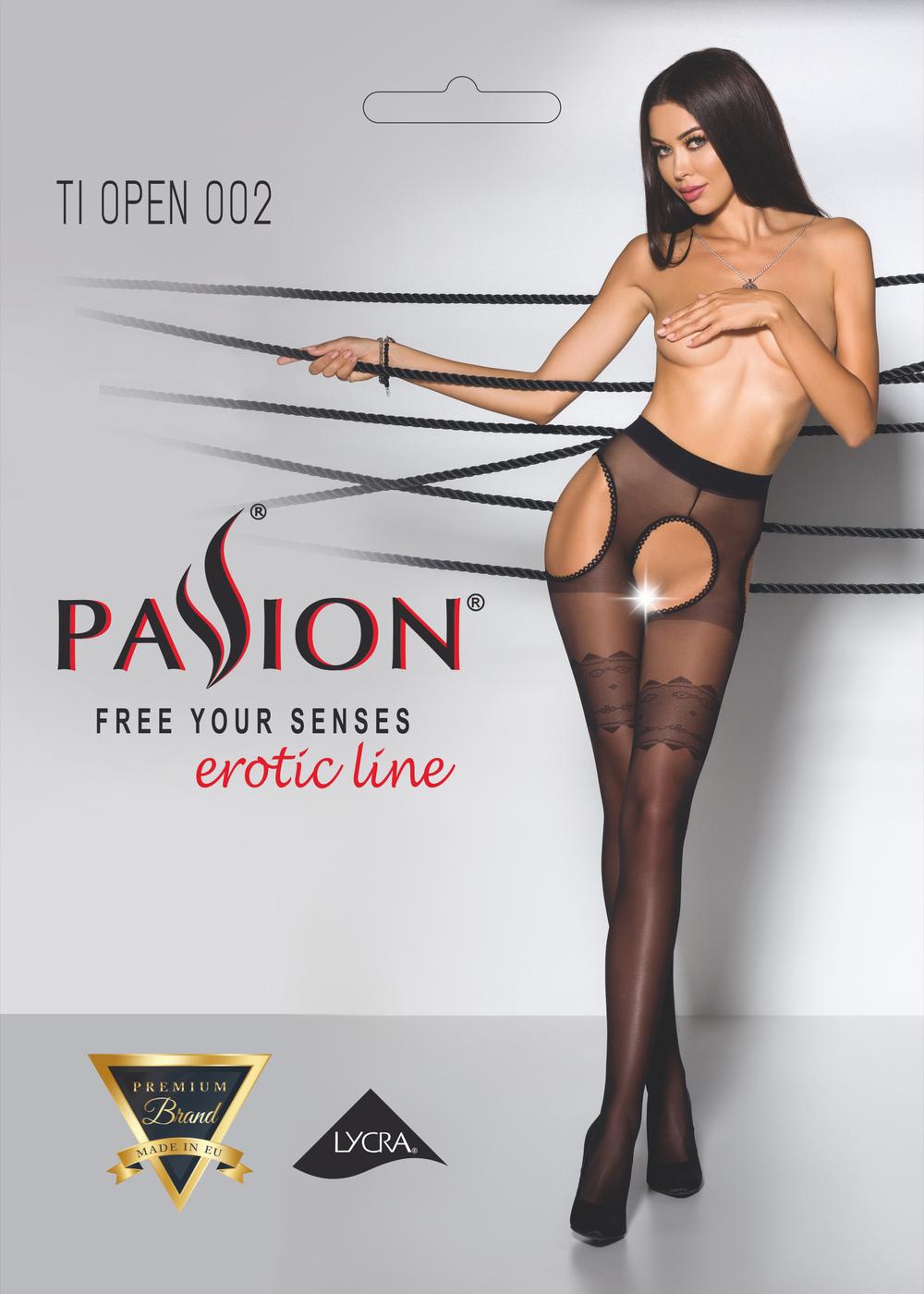 Passion TIOPEN punčochy 002 černé (20 den): 1/2 = XS/S - Image 2