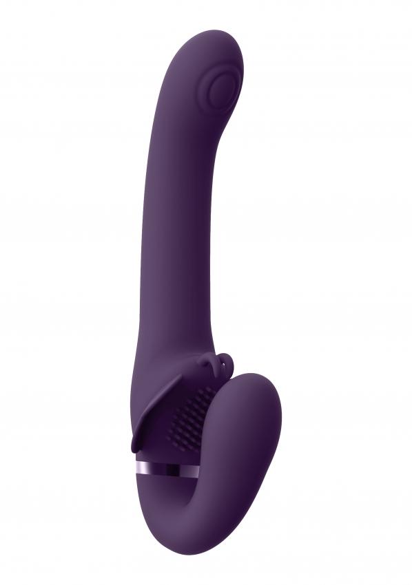 VIVE Satu Pulzační a vibrační strap-on - fialový - Image 6