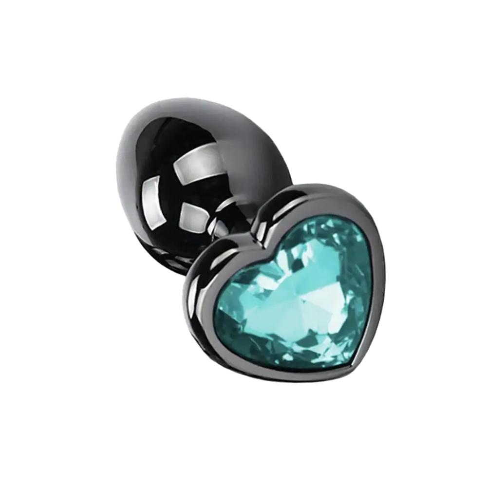 BASIC X Otto kovový anální kolík s kamínkem L modrý - Obrázek 4