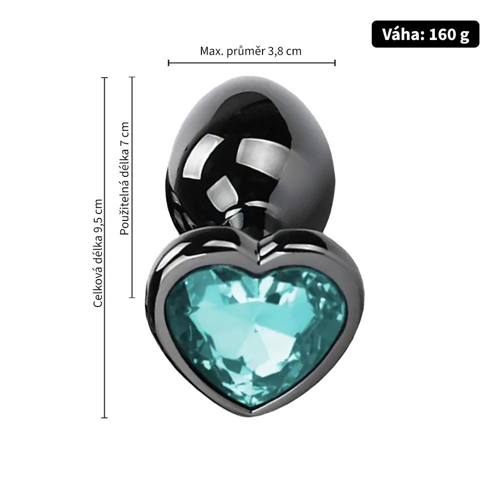 BASIC X Otto kovový anální kolík s kamínkem L modrý - Obrázek 3